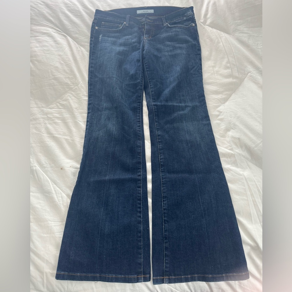 Joe's Petite Provocateur Wide Flare Dark Wash Jeans